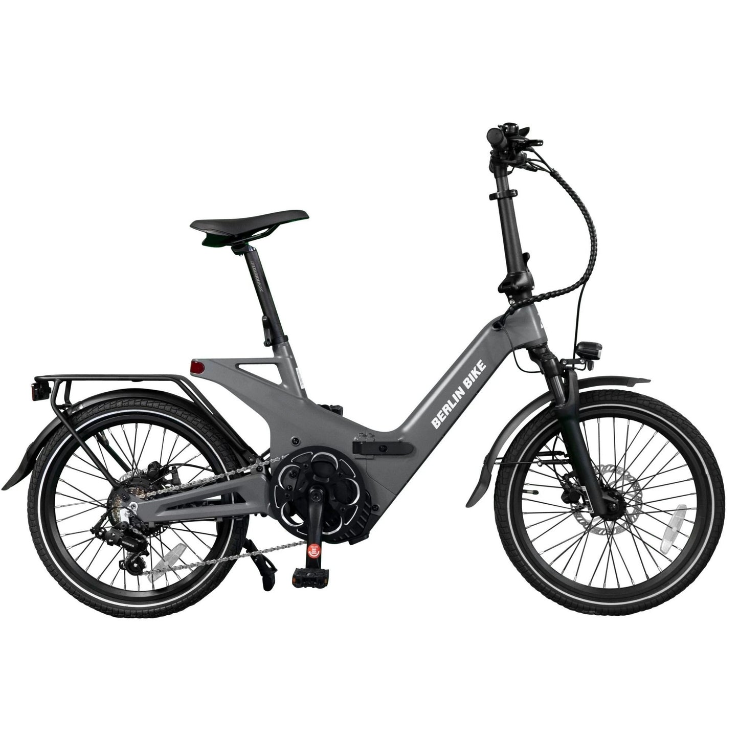 Berlin Bike 2GO E-Bike, Matt grau profilansicht 1080x1080