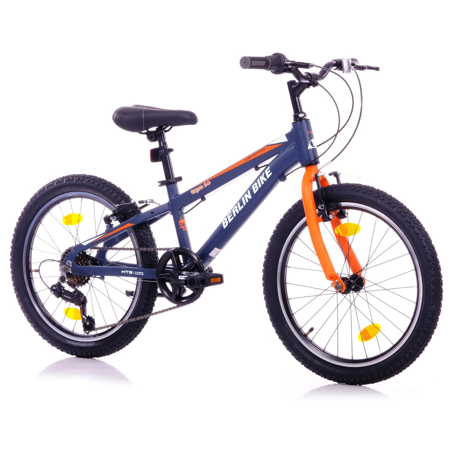 Berlin Bike Grizz 20 Zoll Kinderfahrrad, Orange 45grad frontansicht