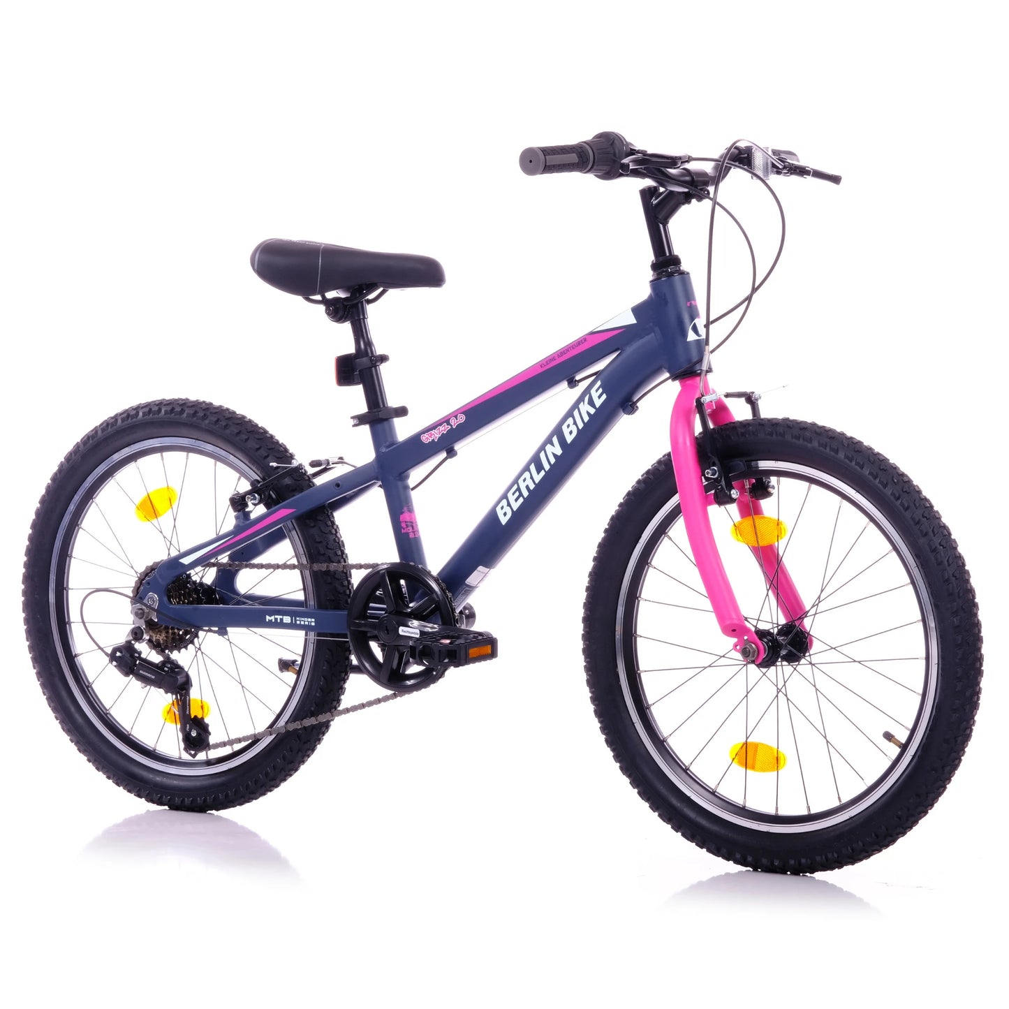 Berlin Bike Grizz 20 Zoll Kinderfahrrad, Rosa 45grad frontansicht 1080x1080