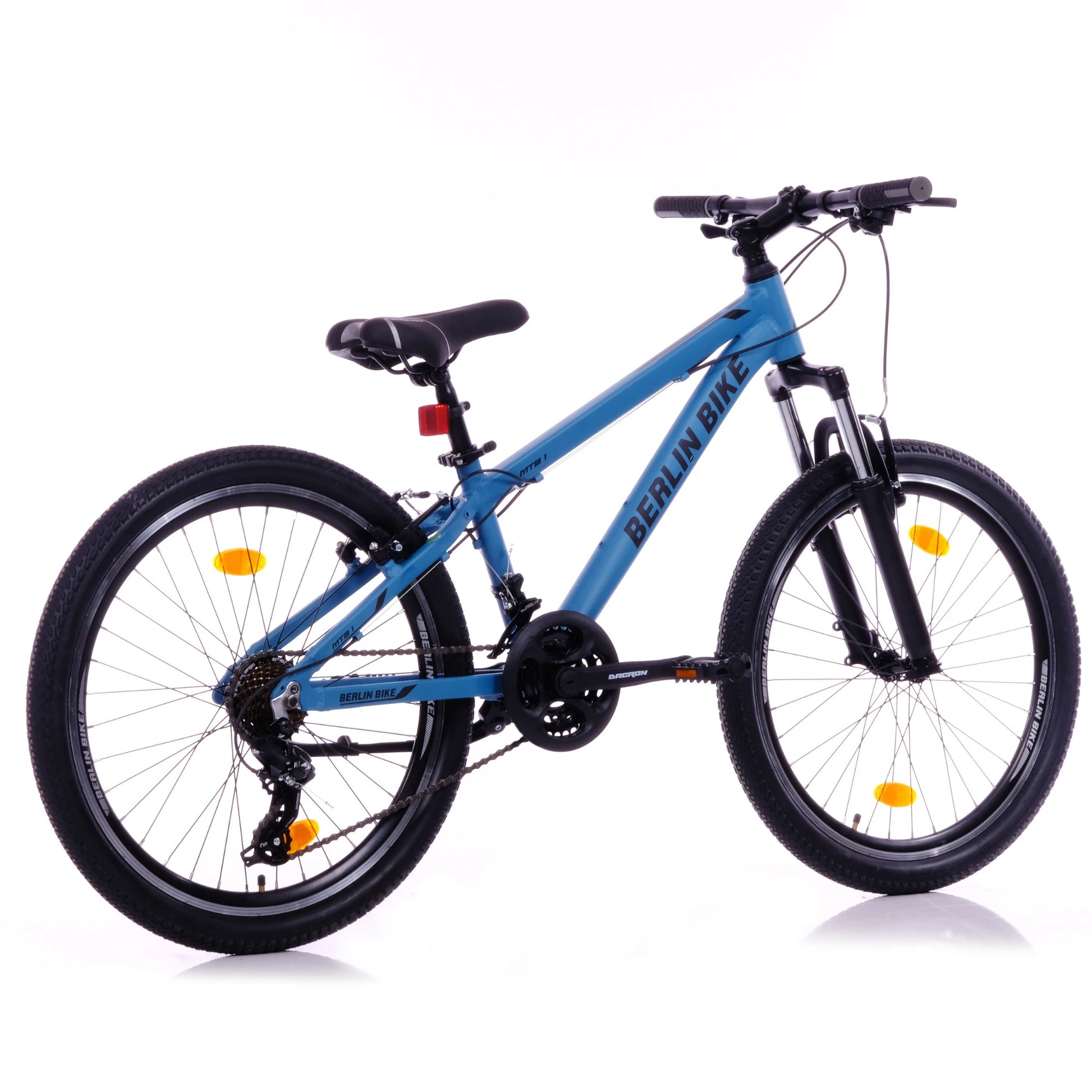 Berlin Bike MTB1 24 Zoll Kinderfahrrad, Blau 45grad rueckansicht