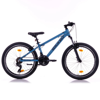 Berlin Bike MTB1 24 Zoll Kinderfahrrad, Blau 45grad seitenansicht