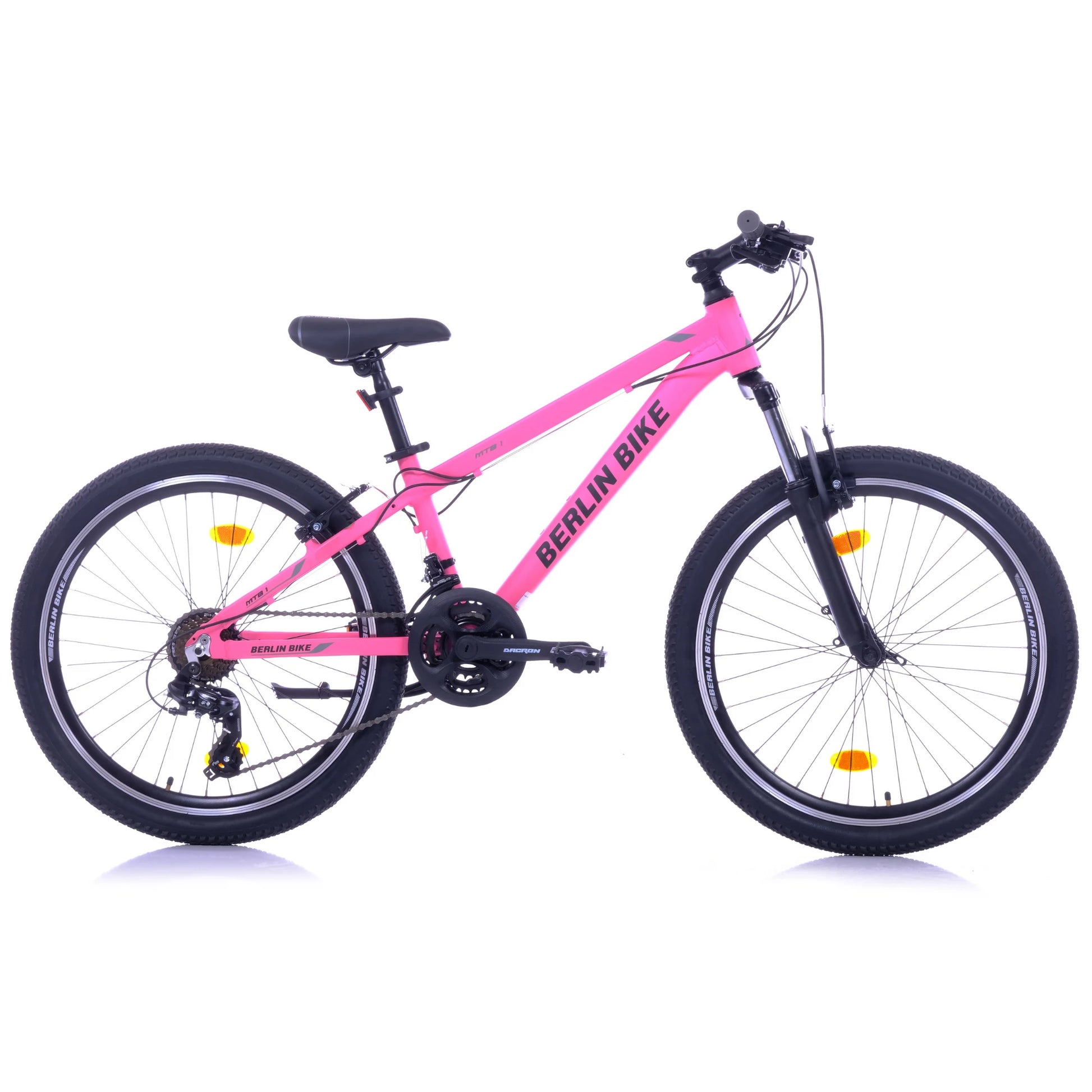 Berlin Bike MTB1 24 Zoll Kinderfahrrad, Rosa 45grad seitenansicht