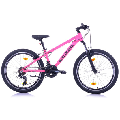 Berlin Bike MTB1 24 Zoll Kinderfahrrad, Rosa 45grad seitenansicht