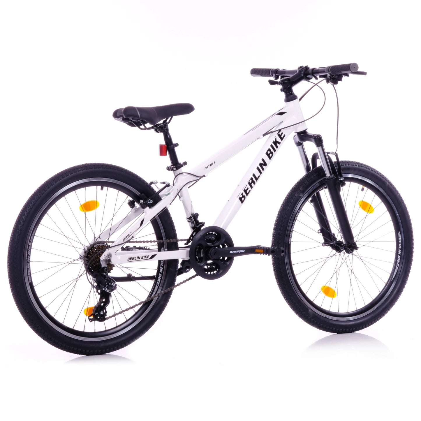 Berlin Bike MTB1 24 Zoll Kinderfahrrad, Weiss 45grad rueckansicht