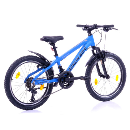 Berlin Bike MTB1 20 Zoll Kinderfahrrad, Blau 45grad rueckansicht