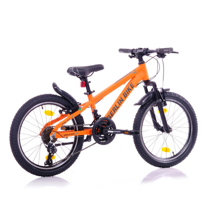 Berlin Bike MTB1 20 Zoll Kinderfahrrad, Orange 45grad rueckansicht