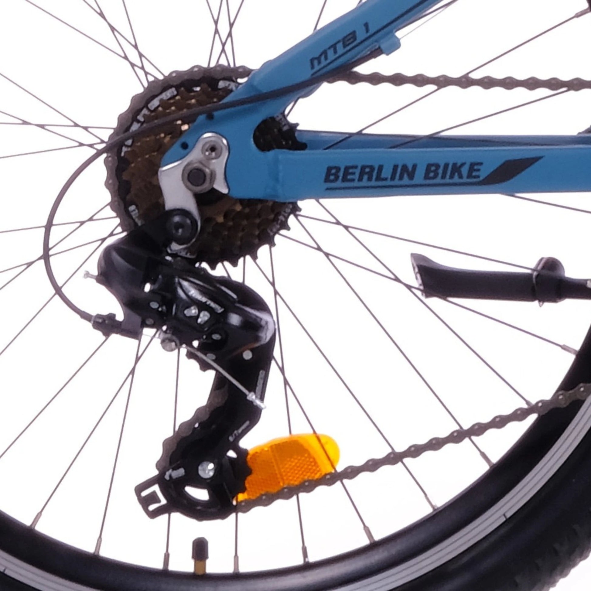 Berlin Bike MTB1 24 Zoll Kinderfahrrad, Blau schalthebel