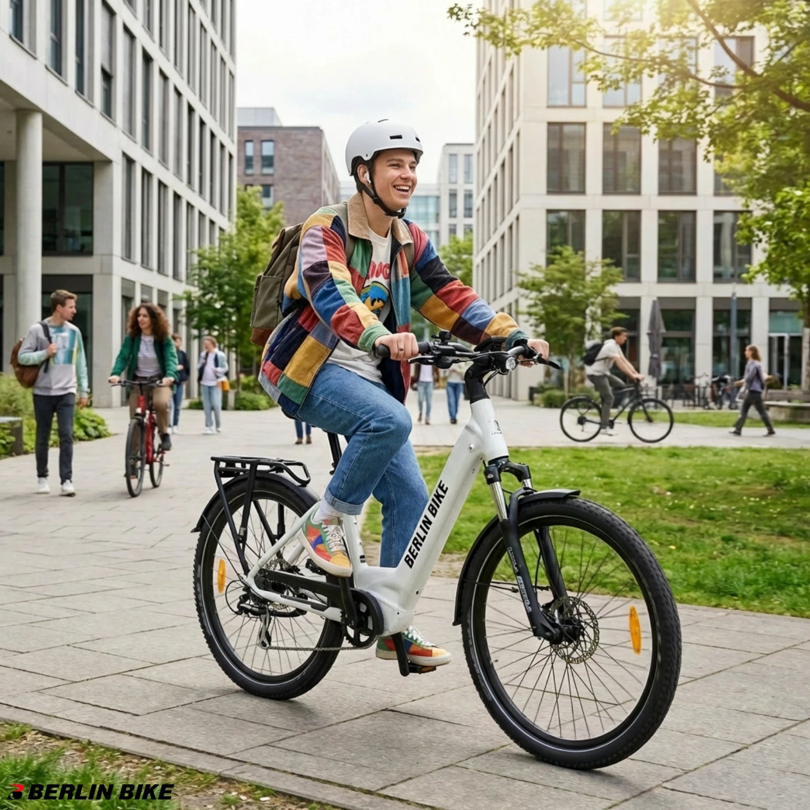 Berlin Bike SUV E-Bike, Trekking ebike student unterwegs zur universitaet 1080x1080