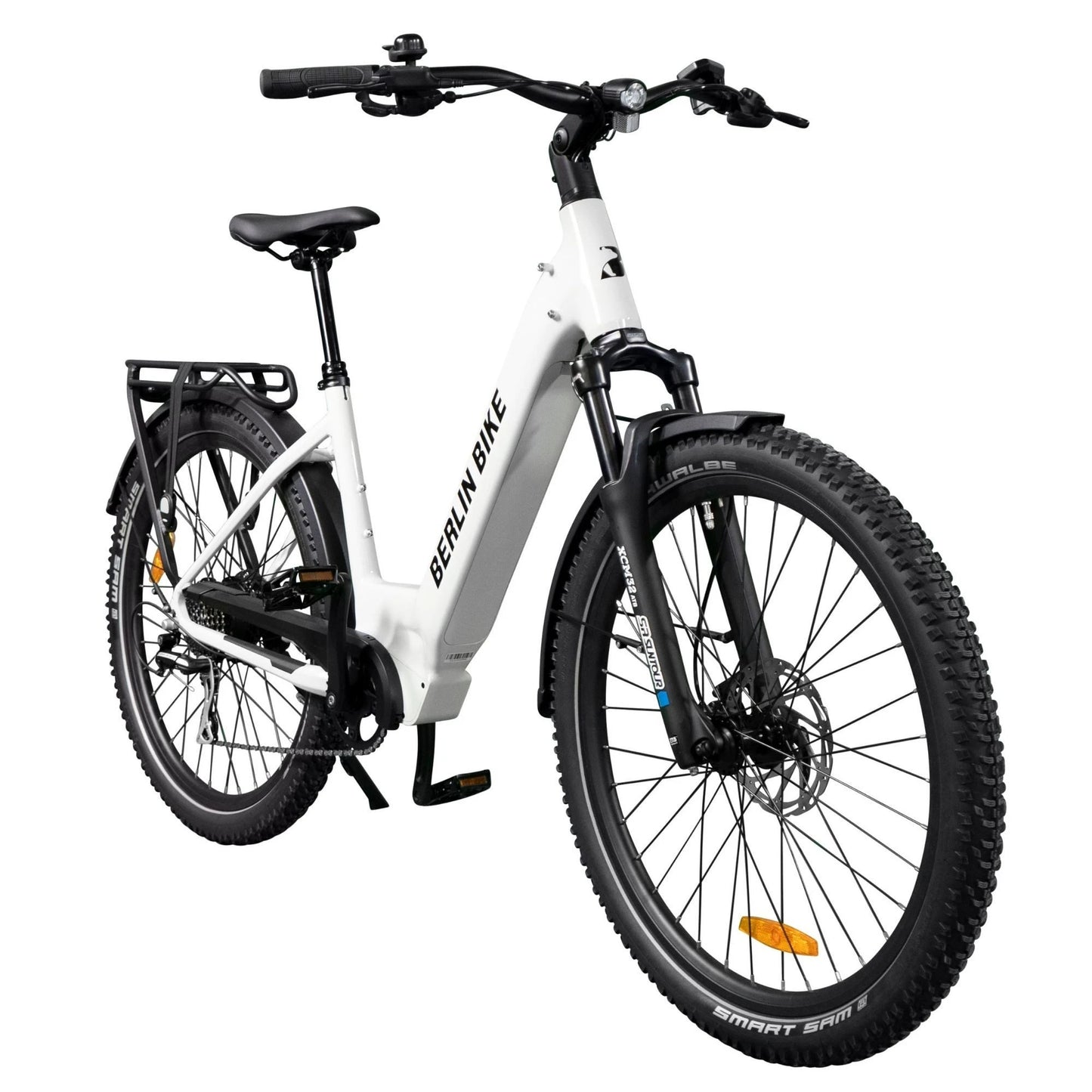 Berlin Bike SUV E-Bike, Weiss 45grad frontansicht 1080x1080